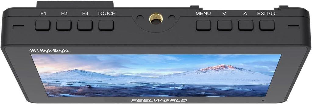 FEELWORLD F6 Pro +NP-F970 Battery, Charger, Storage Case kit, 5.5 Inch 4K HDMI Touch Screen On-Camera Monitor 1600nits High Bright FHD 1920x1080 Filed Monitor with F970 External Install and Power kit