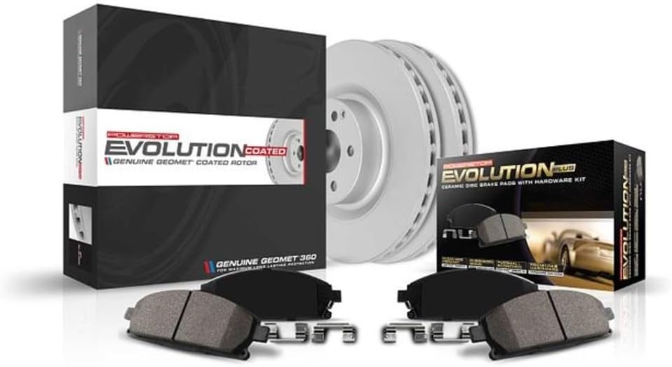 PowerStop Front Brake Kit for Honda Civic 1996-05 | Honda Insight 2010-14 - Fully-Coated Disc Rotors with Z17 Ceramic Brake Pads Replacement, CRK690