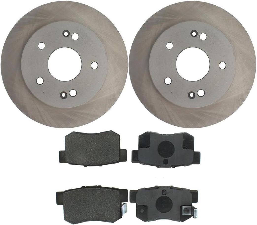 4X Rear Brake Kit - Brake Pads and Rotors Kit Automotive Replacement Brake Kits for Acura CSX 2006-2011 for Acura ILX 2013-2015 for Honda Civic 2006-2015 for Honda Prelude 1997-2001
