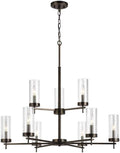 Generation Lighting 3190309-778 Zire Chandelier, 9-Light 540 Total Watts, Brushed Oil Rubbed Bronze
