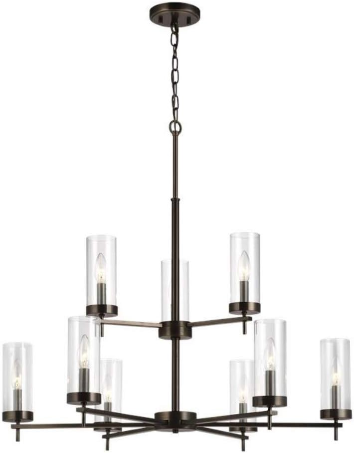 Generation Lighting 3190309-778 Zire Chandelier, 9-Light 540 Total Watts, Brushed Oil Rubbed Bronze