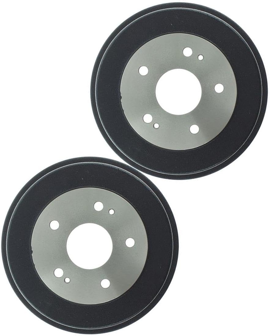 Rear Brake Drum 2 Piece Pair Set Replacement Brake Kit fits Honda Civic 1.8L 2006 2007 2008 2009 2010 2011 2012 2013 2014 2015, fits Honda Accord 2.4L 2003 2004 2005 2006 2007