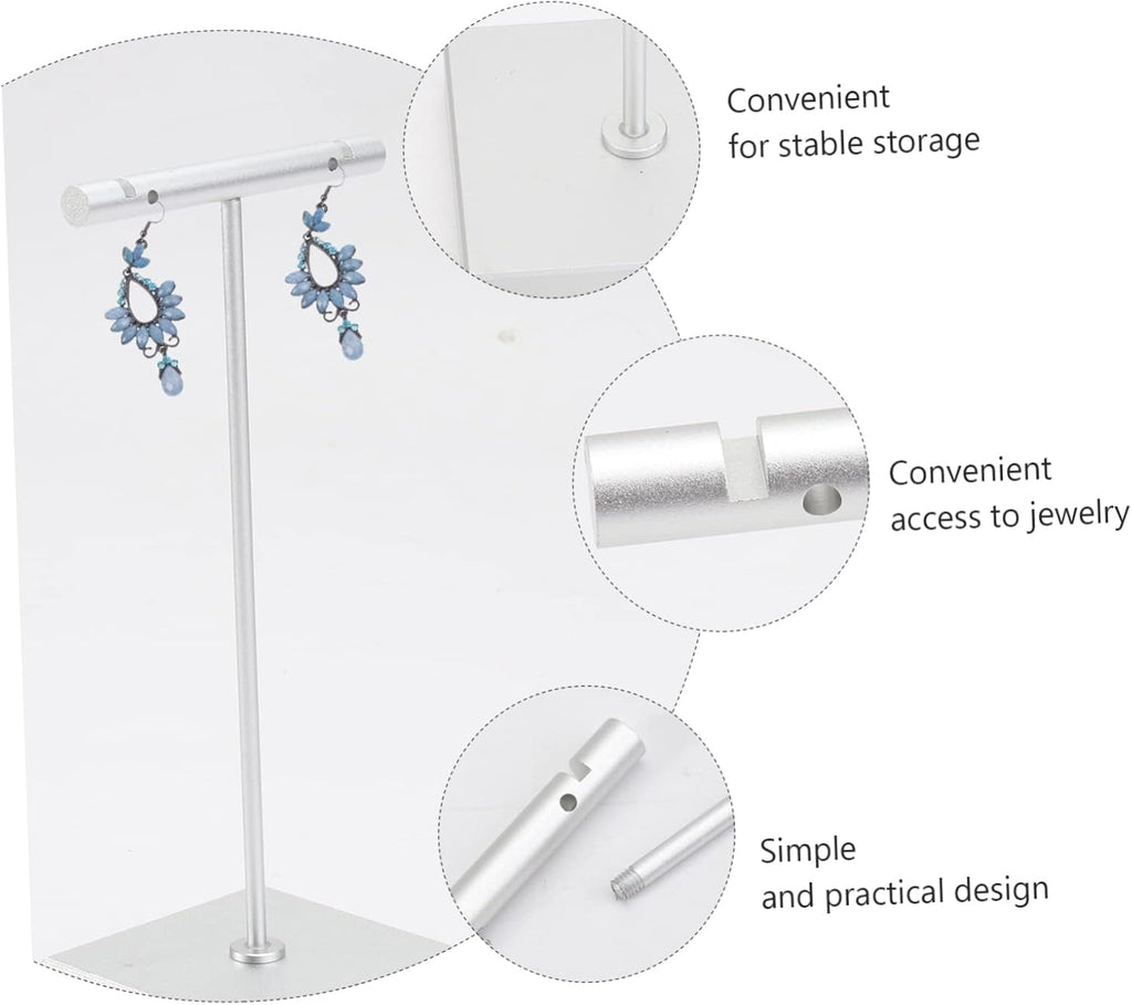1pc Earring Display Stand Earrings Holder Jewelry Holder Stand T- Shaped Storage Rack Earring Display Bracelet Stand Jewelry Storage Stand Aluminum Alloy Monitor Detachable