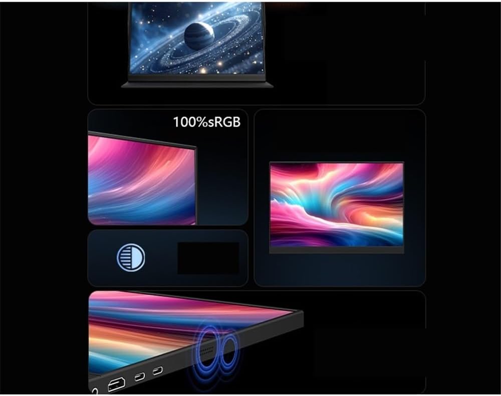 Portable Monitor for Laptop 4K HD 17.3-inch IPS 500nit Brightness External Screen for Mobile Phones, Laptops, Game Consoles Portable Gaming Monitor
