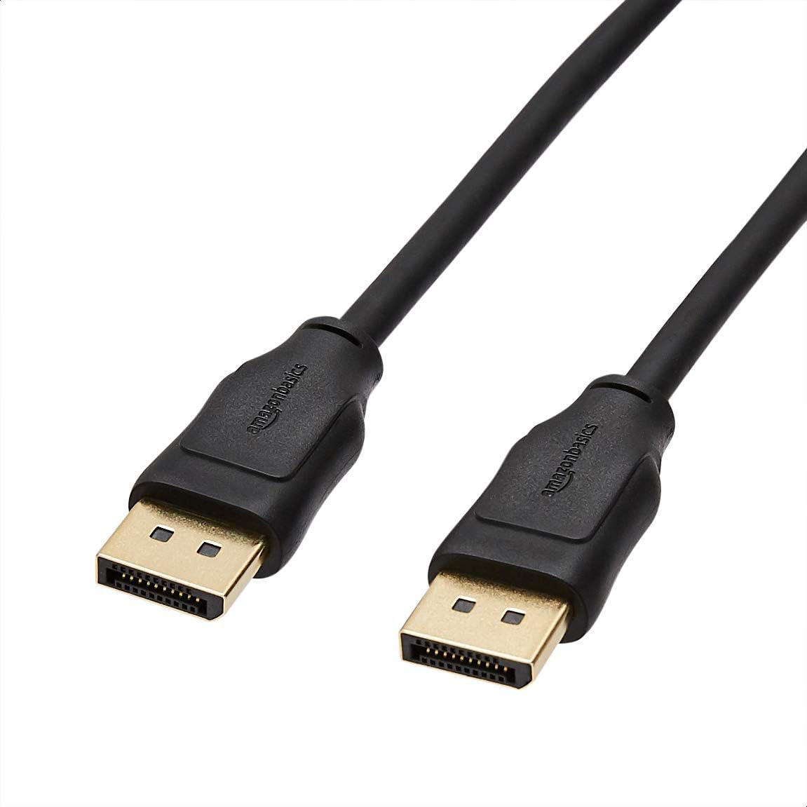Amazon Basics DisplayPort to DisplayPort HD Display Cable, Gold-Plated, 6 ft, 52 count, Black