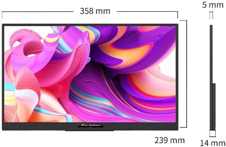 Portable Monitor for Laptop 2.5K 16-inch 120Hz Portable Display for Laptops, Mobile Phones, and Extended Secondary Screens Portable Gaming Monitor
