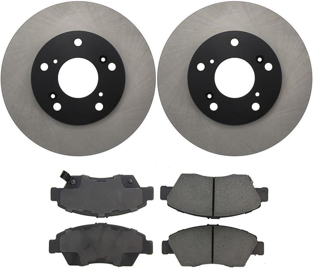 4Pack Front Brake Kit - Brake Pads and Rotors Kit Automotive Replacement Brake Kits for Honda Civic 2011 2010 2009 2008 2007 2006