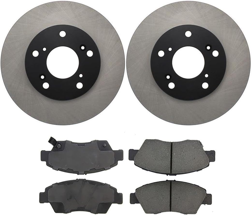 4Pack Front Brake Kit - Brake Pads and Rotors Kit Automotive Replacement Brake Kits for Honda Civic 2011 2010 2009 2008 2007 2006