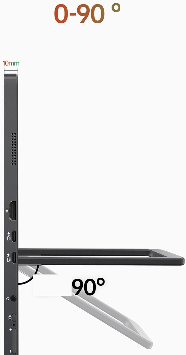 Portable Monitor for Laptop Portable Display 16-inch 3K Ten-Point Touch Game Console Extended Sub-Screen 60 Hz Refresh Rate Portable Gaming Monitor