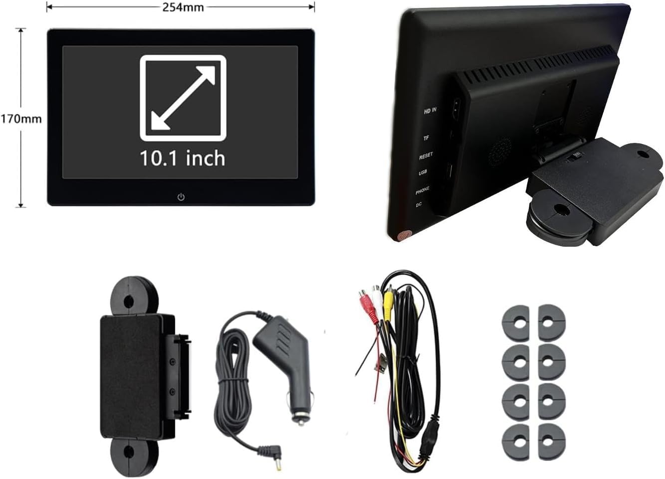 4K Android 13 Portable Car TV Headrest Monitor Back Seat,10.1 Inch Touch Screen Tablet Portable Multi-Media Video Player,Support Phone Wireless Mirror Link,WiFi USB/SD Card & 2G+32GB 1PCS