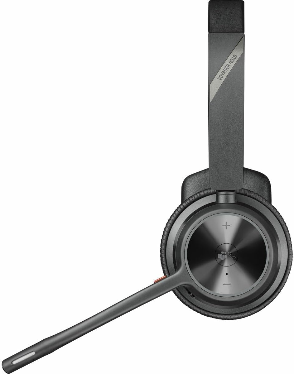 Poly - Voyager 4310 UC Wireless Headset (Plantronics) - Single-Ear Headset w/Mic - Connect to PC/Mac via USB-A Bluetooth Adapter, Cell Phone via Bluetooth - Works with Teams (Certified), Zoom & More