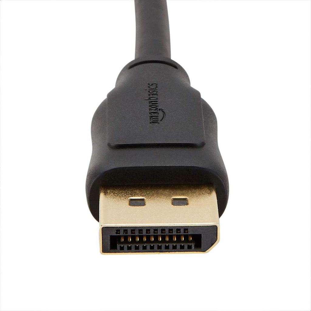 Amazon Basics DisplayPort to DisplayPort HD Display Cable, Gold-Plated, 6 ft, 52 count, Black