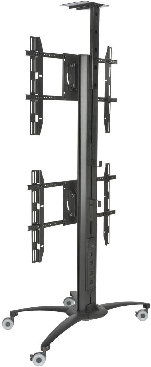 Displays2go LPGP36WB2 Dual TV Stand, Single Sided, for 30-60 Inch Flat Screen Monitors, Camera Tray
