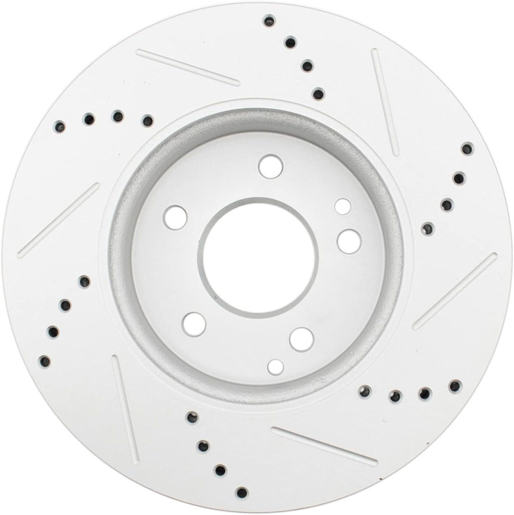 TRQ Performance Front and Rear Brake Rotor Set G Coated Drilled Slotted Compatible with 1996-2000 Mercedes-Benz C280 1996-1997 E300 1998-2004 SLK230 1999-2007 C230 2001-2005 C240