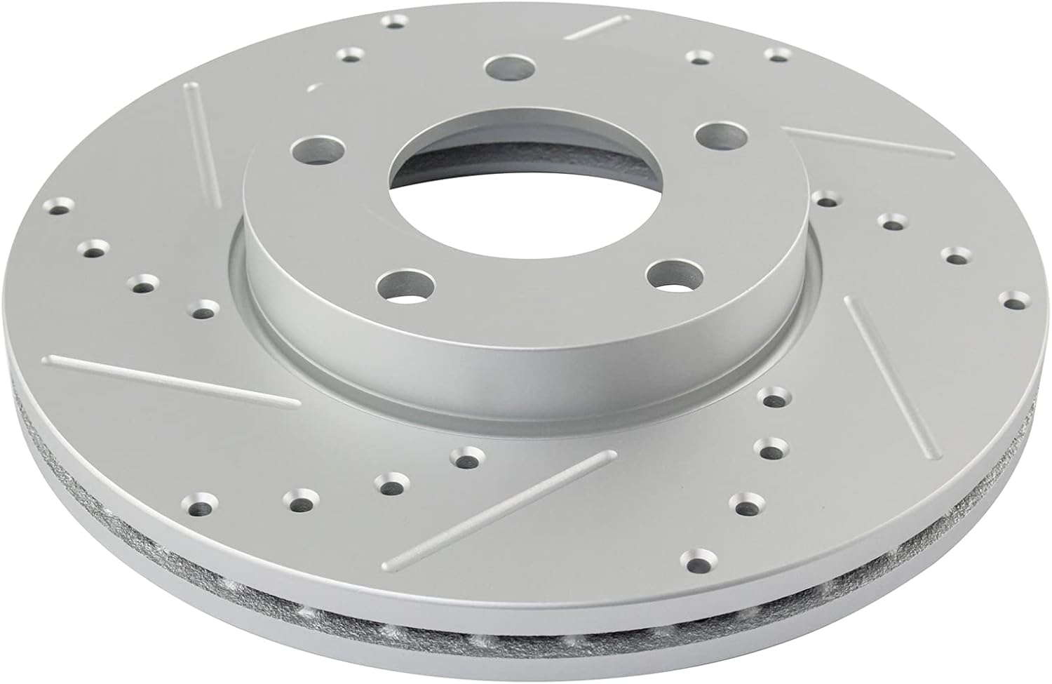TRQ Front and Rear Performance Brake Rotors Set Premium G-Coated Cross Drilled & Slotted Compatible with 2004-2013 Mazda 3