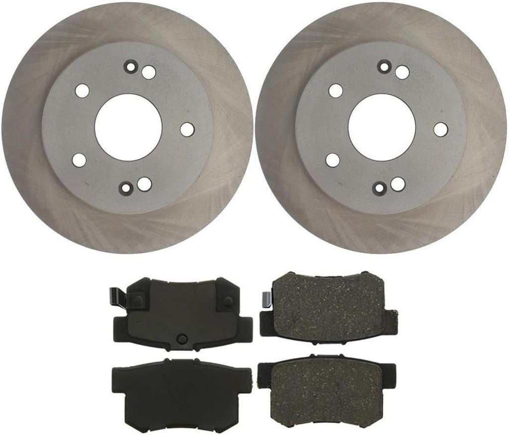 4Pcs Rear Brake Kit - Brake Pads and Rotors Kit Automotive Replacement Brake Kits for Acura CSX 2006-2011 for Acura ILX 2013-2015 for Honda Civic 2006-2015 for Honda Prelude 1997-2001
