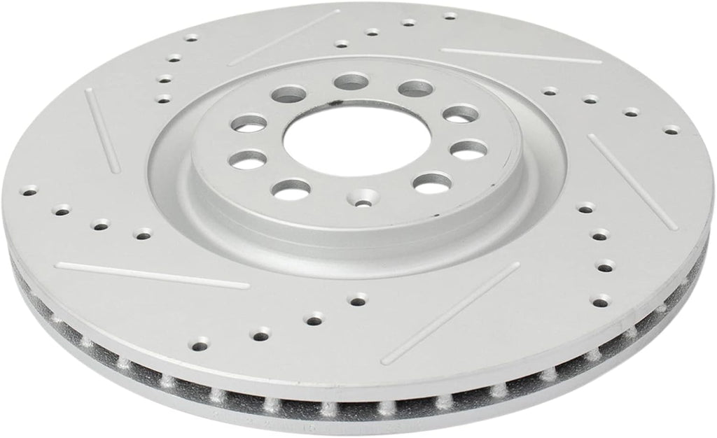 TRQ Performance Front and Rear Brake Rotor Set G Coated Drilled and Slotted Compatible with 2000-2006 Audi TT TT Quattro 2003 Volkswagen Golf 2004-2005 Jetta