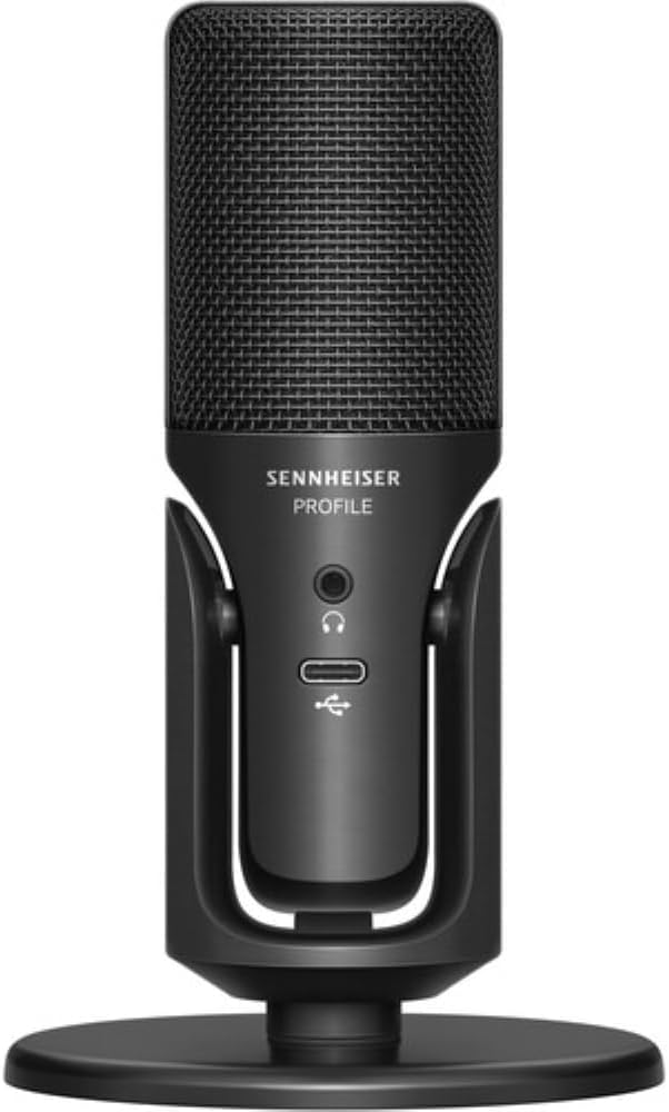 Sennheiser Profile USB Condenser Microphone with Desktop Stand Bundled with Microphone Boom Arm + Wind Screen Pop Filter + Microfiber Cleaning Cloth (4 Items)
