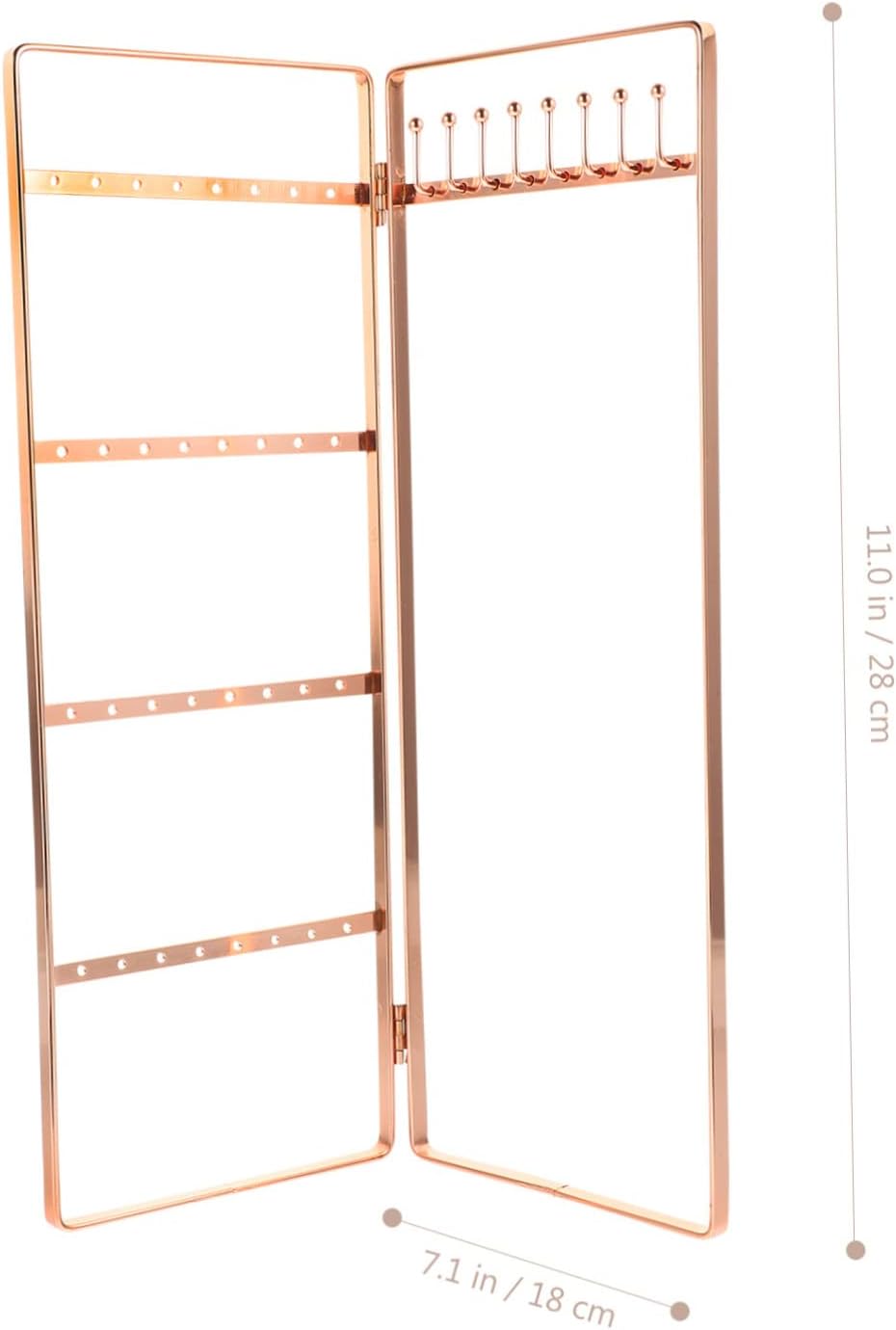 4pcs Wrought Iron Jewelry Stand Delicate Jewelry Stand Ornament Display Stand Monitor Stands Necklaces Display Stand Earring Display Stand Necklace Display Rack Earrings Organizer (Rose Goldx2pcs 28