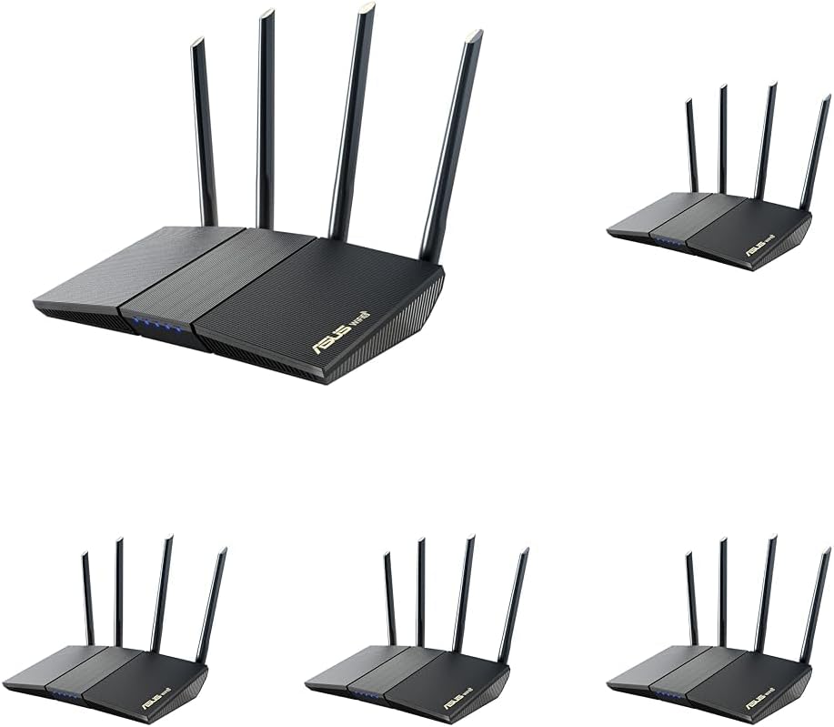 ASUS RT-AX1800S Dual Band WiFi 6 Extendable Router,Subscription-Free Network Security,Parental Control,Built-in VPN,AiMesh Compatible,Gaming & Streaming,Smart Home,(Pack of 5)