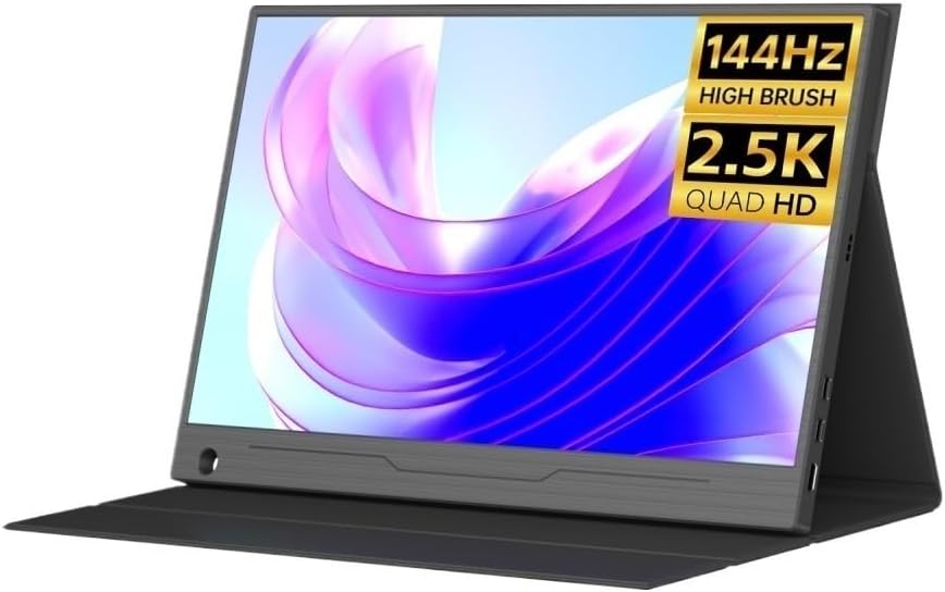 Portable Monitor for Laptop 2560 X 1440 Resolution 300nit 144hz 17.3-inch Office Entertainment External Screen IPS Extended Portable Gaming Monitor