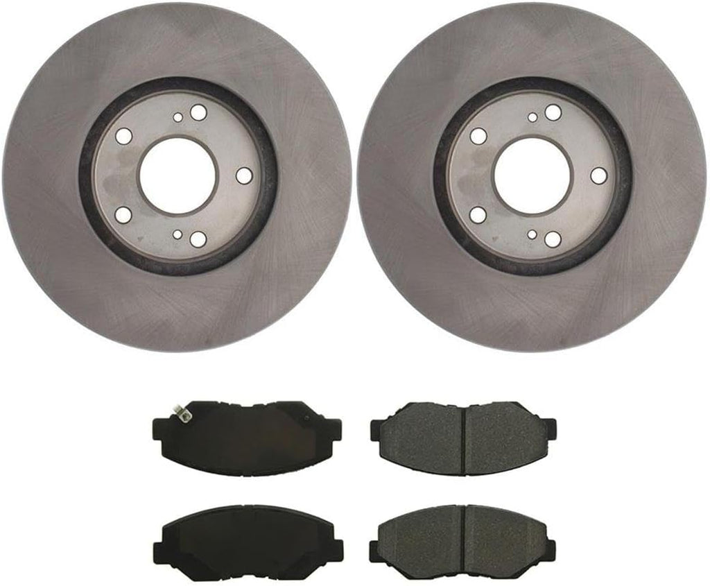 Front Brake Pads and Rotors Kit, (Set of 3)Automotive Replacement Brake Kits Dwvksz, for Honda Element 2.4L 2003 2004 2005 2006 2007 2008 2009 2010 2011, for Honda Civic 1.8L Automatic 2013 2014 2015
