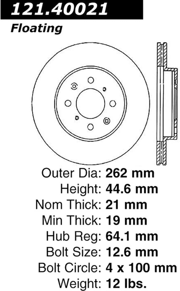 4X Front Brake Kit - Brake Pads and Rotors Kit Automotive Replacement Brake Kits for Honda Civic 1995 1994 1993 for Honda Civic del Sol 1997 1996 1995 1994 for Honda Fit 2008 2007