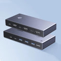 HDMI KVM Switcher, Desktop Controller, 2-in-1-out Computer Monitor Sharing, 3.0 KVM Switches/Monitor, USB Screen Keyboard Mouse Converter, 2 Monitors 2 Computers Support(8K 60Hz)