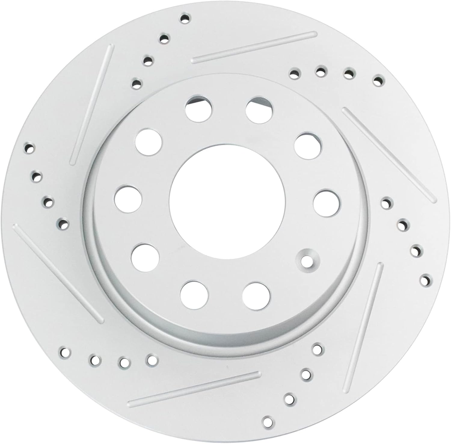 TRQ Performance Drilled Brake Rotor Set Compatible with Audi A3 Beetle e-Golf Golf Jetta Rabbit