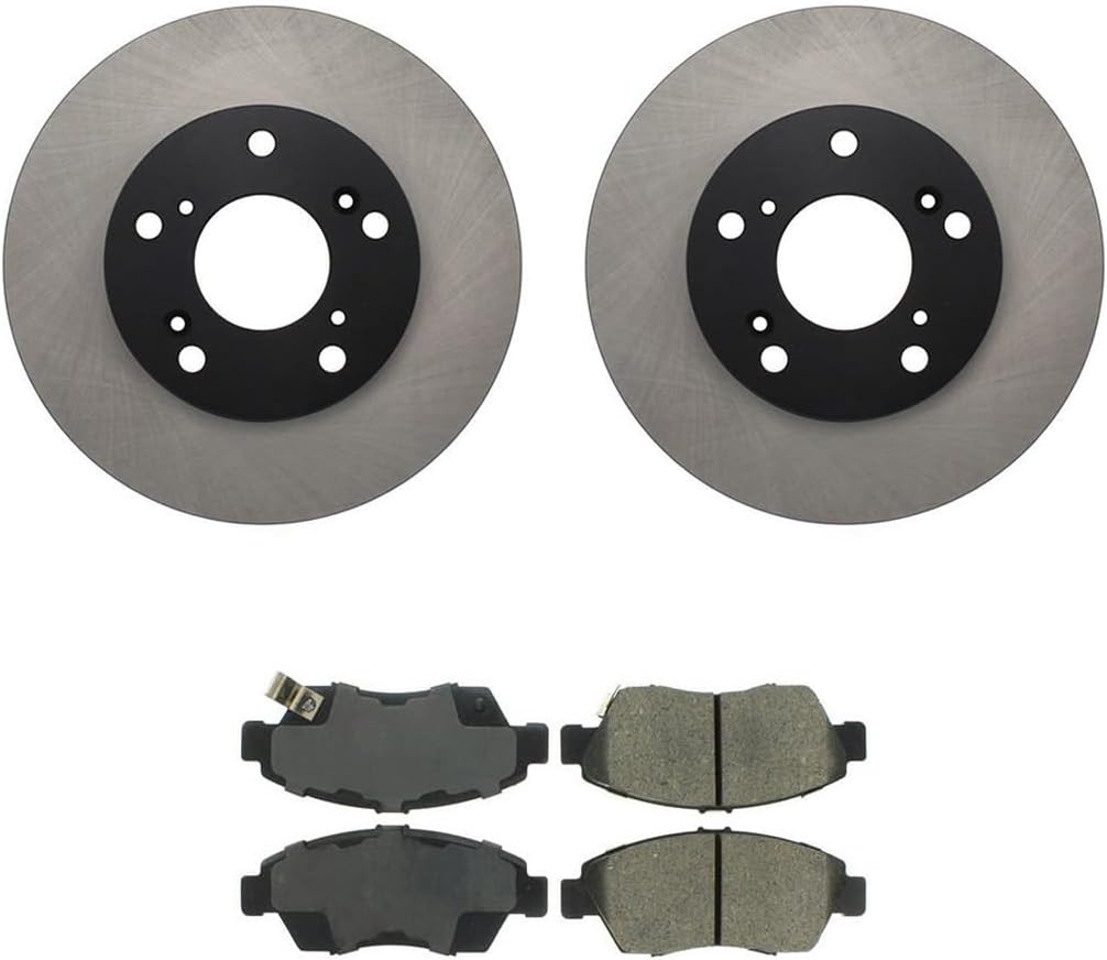 4Pc Front Brake Kit - Brake Pads and Rotors Kit Automotive Replacement Brake Kits for Honda Civic 2011 2010 2009 2008 2007 2006
