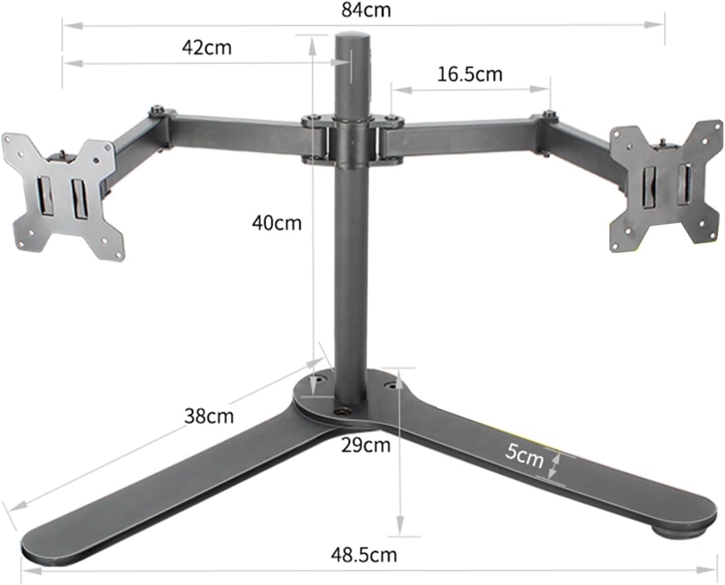 Conference Room Podium Universal TV Floor Stand - Dual Monitor Stand Mount, Vesa Mount Is Suitable For Up To 8 Kg/17.6 Lbs Per Arm, For 12-27 Inch Screens, Fully Adjustable Dual Monitor Arm ( Size : 4