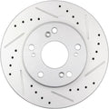 Brake Rotors Kit,LSAILON Front 261.7mm Rear 259.7mm Vented Drilled & Slotted Disc Brake Kit - For 2006-2011 For Honda Civic