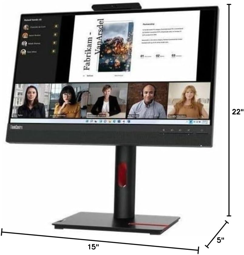 Lenovo ThinkCentre Tiny-in-One 22 Gen 5 21.5' 16:9 Full HD Touchscreen IPS WLED LCD Monitor with Webcam, Black