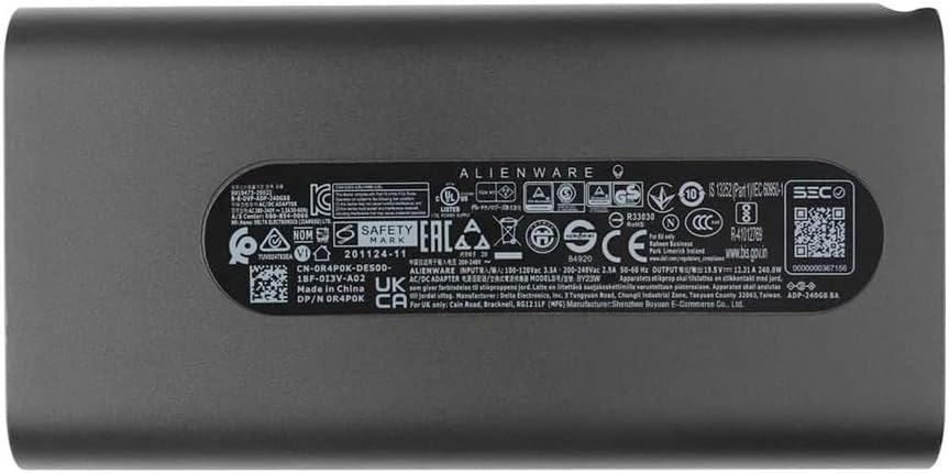 Dell Laptop Charger 240W Watt Barrel 7.4mm tip GAN AC Power Adapter,Alienware M16 R2 X16 M15 R7 X15 R2 X17 R2 Precision 7670 7770 7680 7780 Charger, Black, HA240PM200