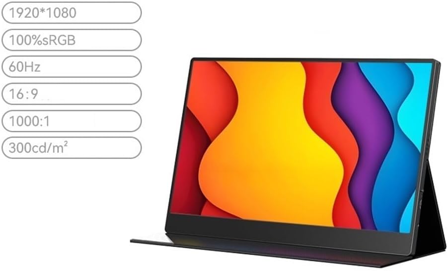 Portable Monitor for Laptop Laptop External Monitor 15-inch Full HD (1080p) 1920 * 1080 60HZ Portable Portable Gaming Monitor
