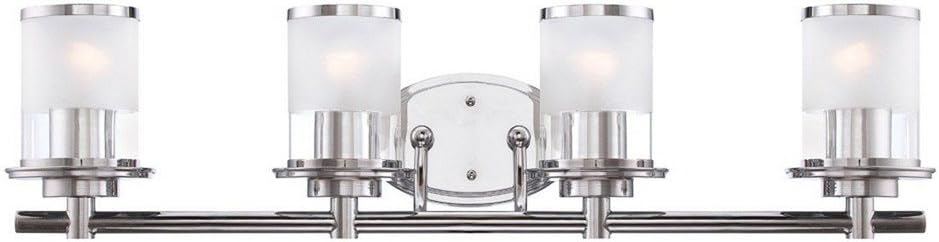 DESIGNERS FOUNTAIN 4-Light Essence Bathroom Vanity Lights Fixture, 32.25 Inch Wall Mount Sconce for Bedroom or Over Mirror, Chrome, 6694-CH