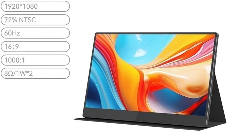 Portable Monitor for Laptop 1080P IPS Portable Monitor External Laptop Secondary Screen 60hz Extended Portable Gaming Monitor