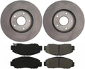 Front Brake Pads and Rotors - Automotive Replacement Brake Kit for Honda Civic 1.8L 2006 2007 2008 2009 2010 2011, for Acura CSX 2.0L 2006 2007 2008 2009 2010 2011