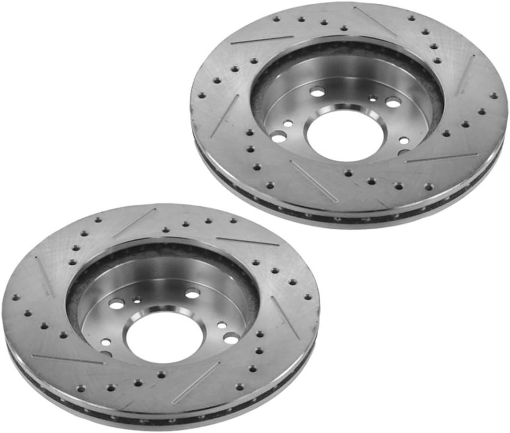 Performance Front Brake Pad and Rotor Set Ceramic G Coated Vented Rotors Compatible with 2006-2011 Honda Civic