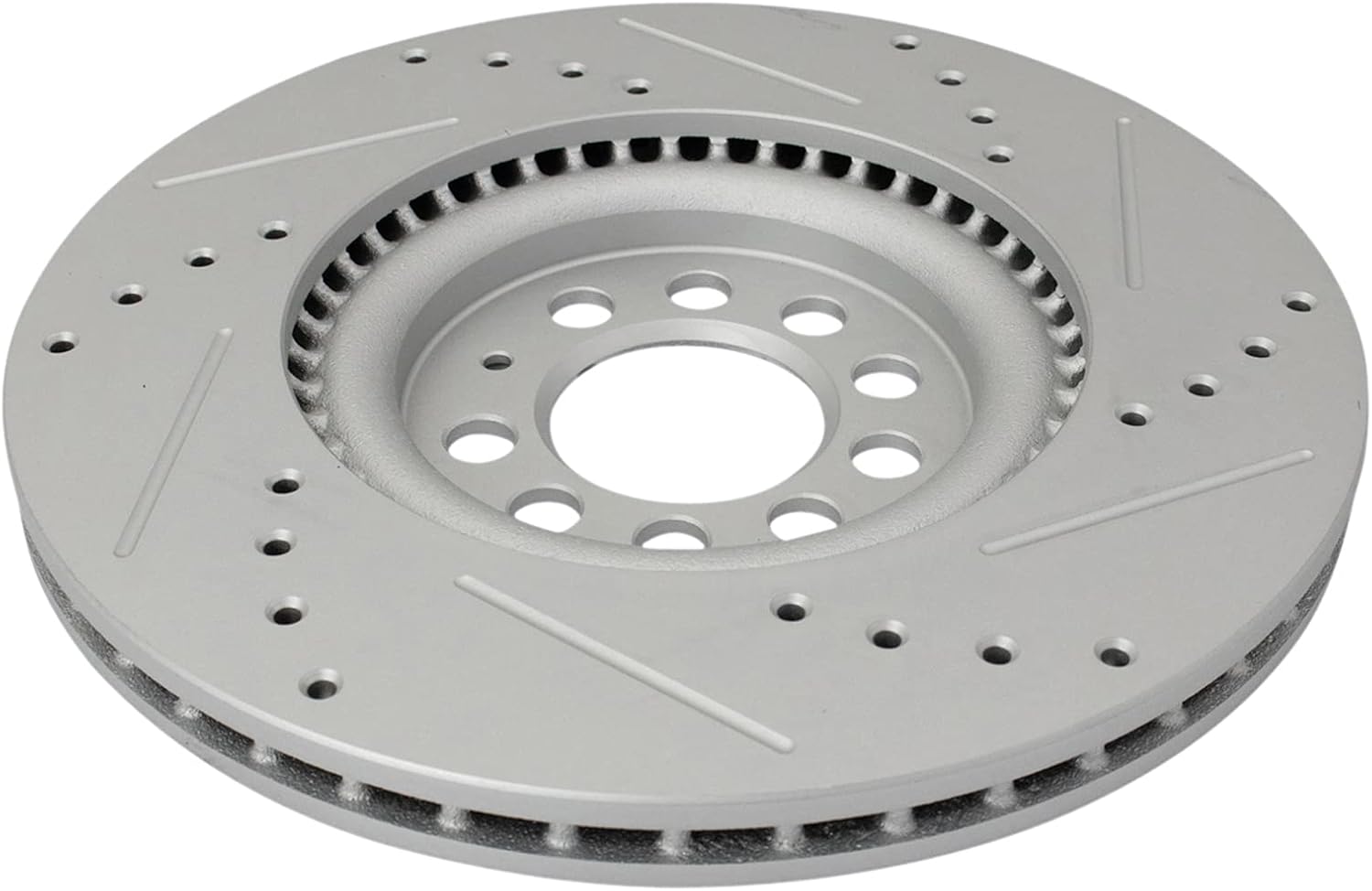 TRQ Performance Front Rear Brake Rotor Set Drilled Slotted G Coated Compatible with 2000-2006 Audi TT Quattro 2003 Volkswagen Golf 2004 Volkswagen Jetta