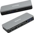 Plugable 12-in-1 Dual 4K USB-C Docking Station, Works with Chromebook Certified, 60W Charging for Classrooms & Business, ChromeOS/Windows, HDMI, DisplayPort, Ethernet, USB-C, 6X USB