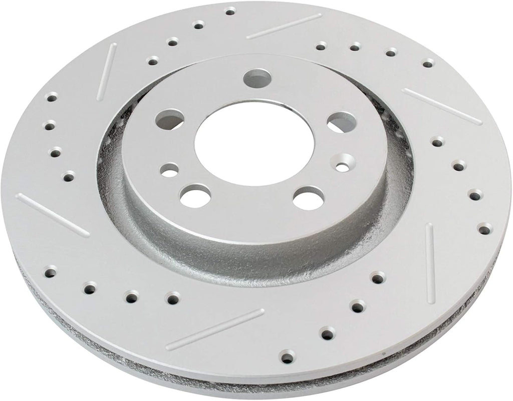 TRQ Performance Front Brake Pad and Rotor Set Ceramic Vented Coated Rotors Calipers Compatible with 2005 Volkswagen Jetta