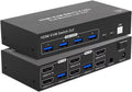 KVM Switch 2X2 Dual Monitor HDMI+DisplayPort USB 3.0 KVM Switcher HDMI 2.0 4K 60HZ Extended Display 2 in 2 Out for PC Computer(HDMI DP 2X2,AU Power)