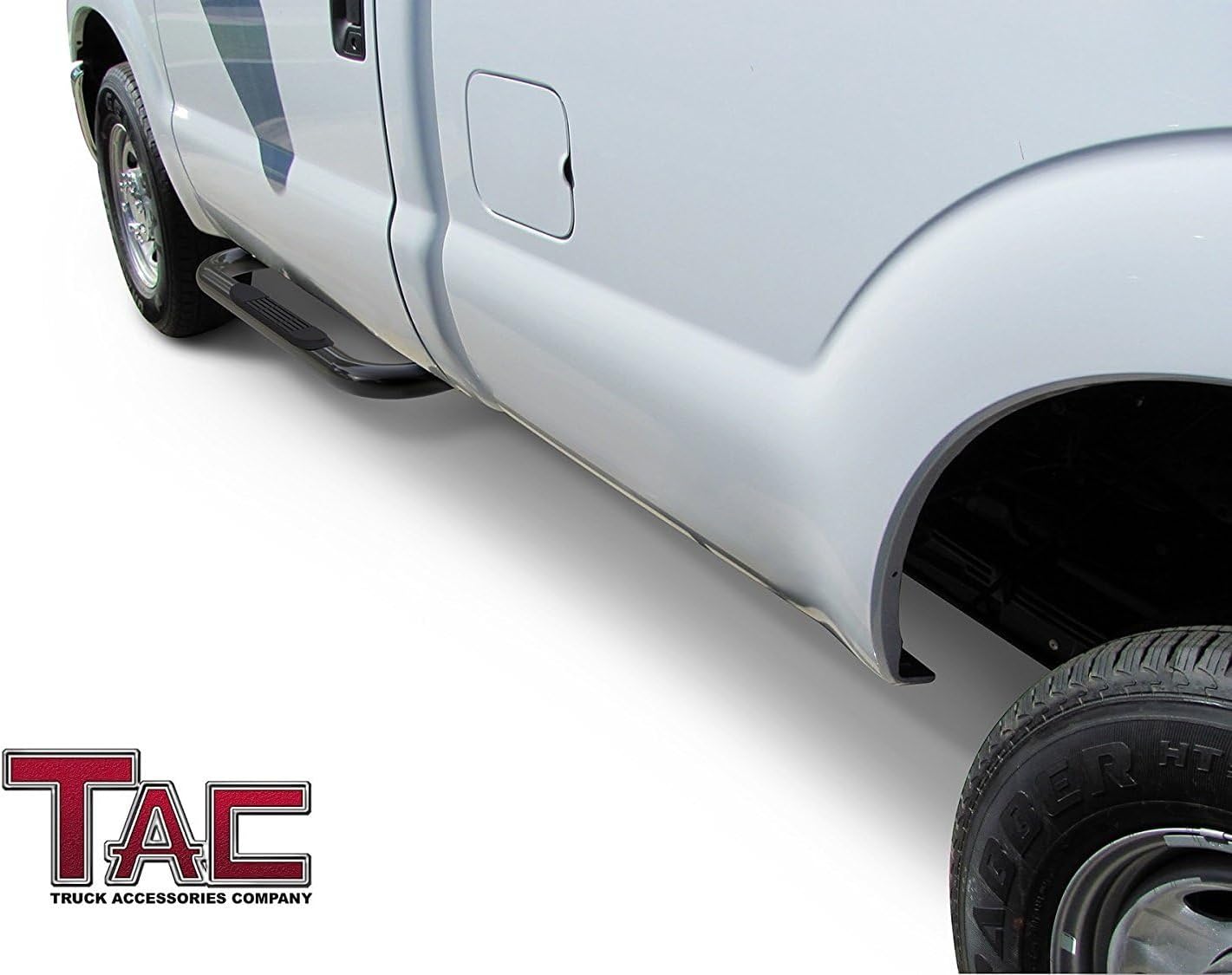 TAC Side Steps Running Boards Fit 1999-2016 Ford F250 / F350 / F450 / F550HD Super Duty Regular Cab Pickup Truck 3' Black Step Rails Side Bars Nerf Bars Off Road Exterior Accessories
