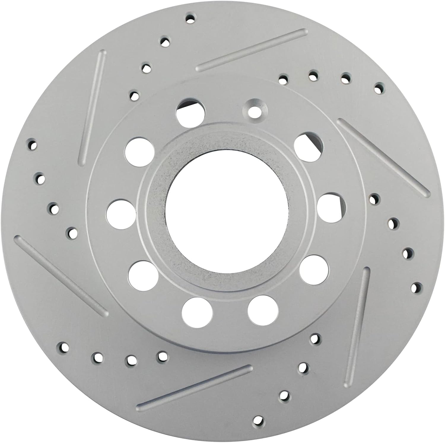 TRQ Performance Front and Rear Brake Rotor Set G Coated Drilled and Slotted Compatible with 2005-2010 Volkswagen Jetta 2008 Rabbit