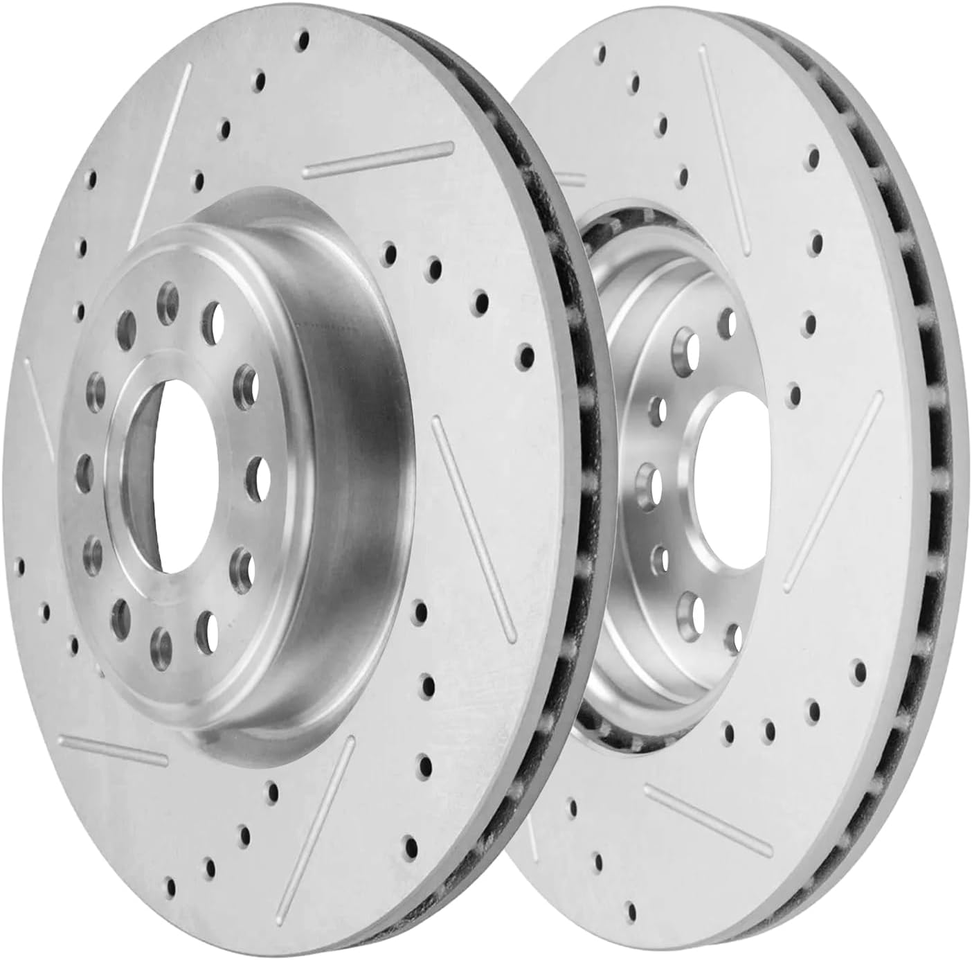 Detroit Axle - Front Brake Rotors for 2019 2020 2021 2022 2023 2024 2025 Ram 1500 Drilled and Slotted Disc Brake Rotors Replacement : 14.88' inch Brakes Rotors