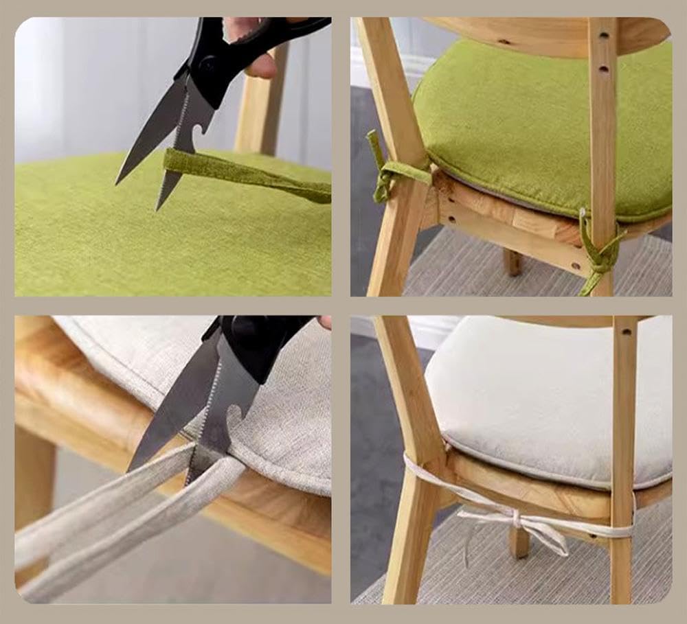 6 Pack Chair Seat Cushion Dining Kitchen Chairs Pad with Ties,1'/2'/3'/4' Thick Non-Slip Indoor Outdoor Chair Pad High Density Foam Seat Cushion with Removable Cover (Dark Coffee,4' Thick - 16'x15')