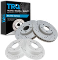 TRQ Performance Front and Rear Brake Rotor Set G Coated Drilled and Slotted Compatible with 2013-2017 Hyundai Veloster 2014-2016 Kia Forte Koup 2014-2018 Forte5