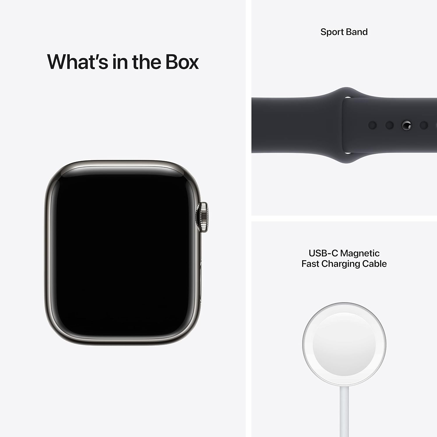Apple Watch Series 7 (GPS + Cellular, 45MM) Graphite Stainless Steel Case with Midnight Sport Band (Renewed)