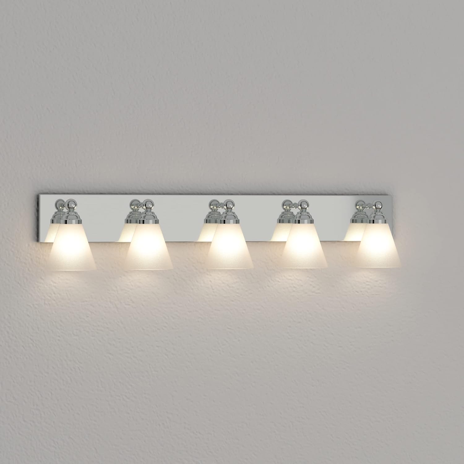Designers Fountain Hudson 5-Light Bathroom Vanity Light Fixture, Chrome, 6495-CH Silver